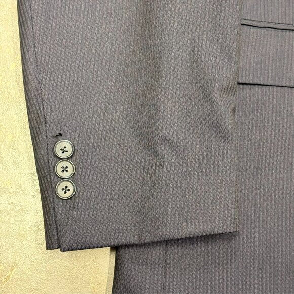 S. Cohen Suit 2pc Striped REDA 130s Wool Italy Navy Blue 46R 40x31 - Picture 3 of 14